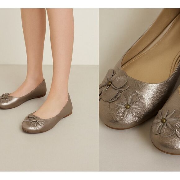 👡✨ Gianni Bini Metallic Gold Leather Flats – Size 6 ✨👡 - Picture 10 of 10